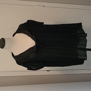 Zac Posen Pomoei black pleated top shirt blouse  NWT size 12